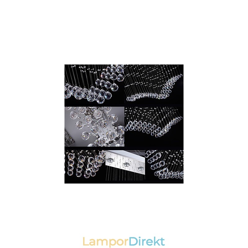 Takkristallhängande Lampor Belysning 8 Lampor Modern Lyxig Silver Canpoy K9 Klarkristall Armaturer