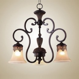 Vintage Country Island Målning Metall Ljuskrona Flush Mount