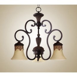 Vintage Country Island Målning Metall Ljuskrona Flush Mount