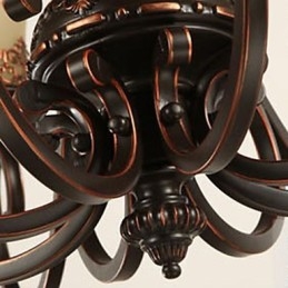Vintage Country Island Målning Metall Ljuskrona Flush Mount