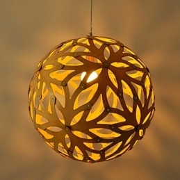 Retro Country Wood Bambu Pendellampa