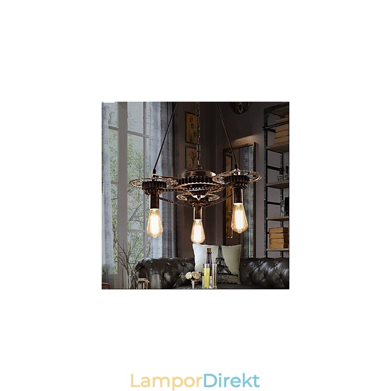 Vintagelron Ljuskrona Industriell Vindkraftskrona