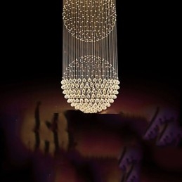 Pendelljus Modern Kristallkrona 12 Ljus Silver Canpoy Klar Kristall Globe Taklampor Armaturer