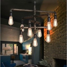 Traditionell Klassisk Vintage Retro Lykta Landmålning Metall Taklampa