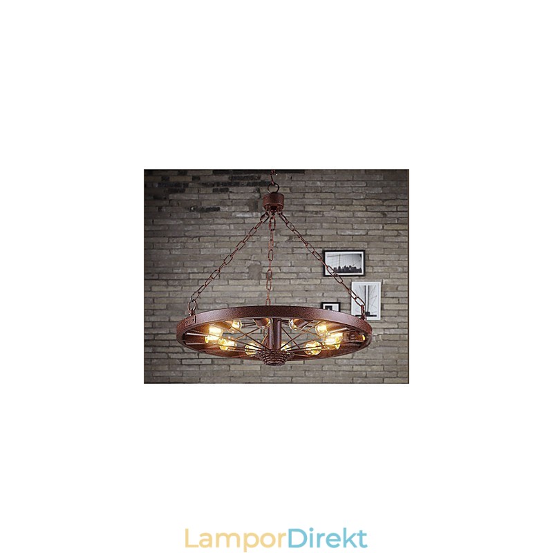 Retro Hjulhänge Att Göra Den Gamla Industriella Hänglampan