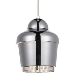 Pendellampa 1 Ljus Modern Enkelhet Gyllene Krom Svart Vit Kolstål Metallkrona