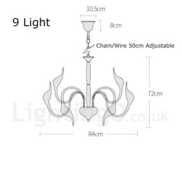 9 Ljusvit Modern Och Modern Galvaniserad Metallkrona
