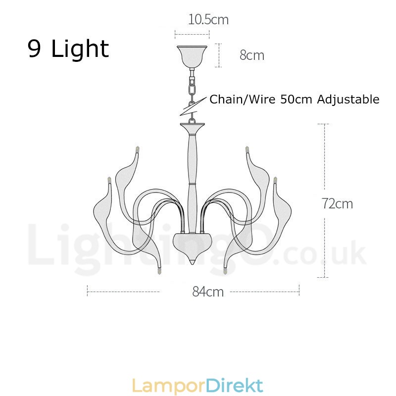 9 Ljusvit Modern Och Modern Galvaniserad Metallkrona