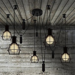 Heads Ljuskrona Rustic Lodge Vintage Retro Country Metal