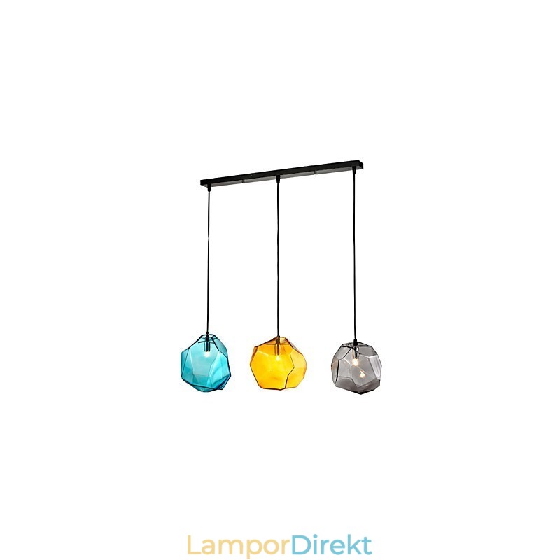 Pendel 3 Light Italy Style Transparent Galvanisering