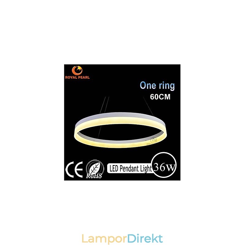 1 Ring 3 Ringar Art Deco Ljuskrona 60Cm Upphängt Ljus 36W