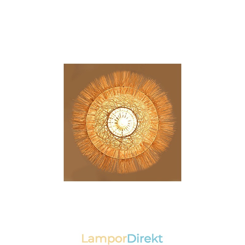 Modern Lantlig Cany Art Vävd Rotting Enkelhuvud Droplight Lampa