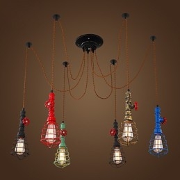 6 Lights Vintage Pendel Light Waterpipe Design Lights