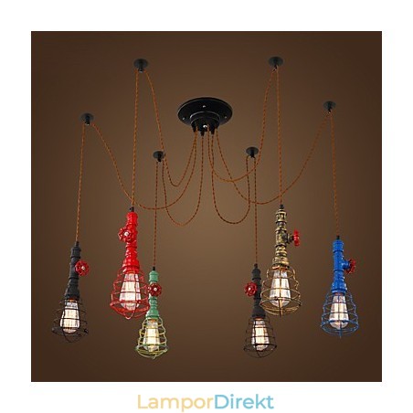 6 Lights Vintage Pendel Light Waterpipe Design Lights