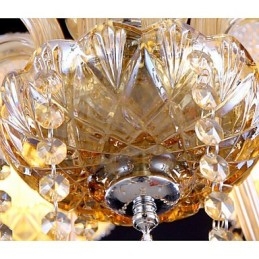 Amber 6 Lights Elegant Kristallkrona För Hemmet