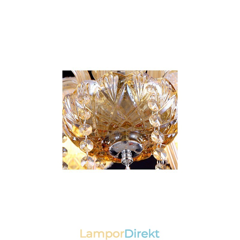 Amber 6 Lights Elegant Kristallkrona För Hemmet