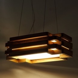 Modern Och Modern Country Mini-Stil Trä Bambu Taklampa