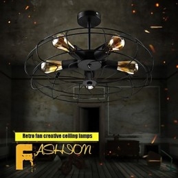 Industriell Vintage Metall Fläkt Hängande Lampa Steampunk Tak Ljuskrona Ljus
