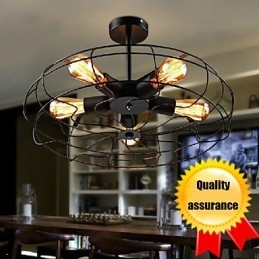 Industriell Vintage Metall Fläkt Hängande Lampa Steampunk Tak Ljuskrona Ljus