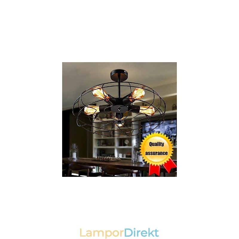Industriell Vintage Metall Fläkt Hängande Lampa Steampunk Tak Ljuskrona Ljus