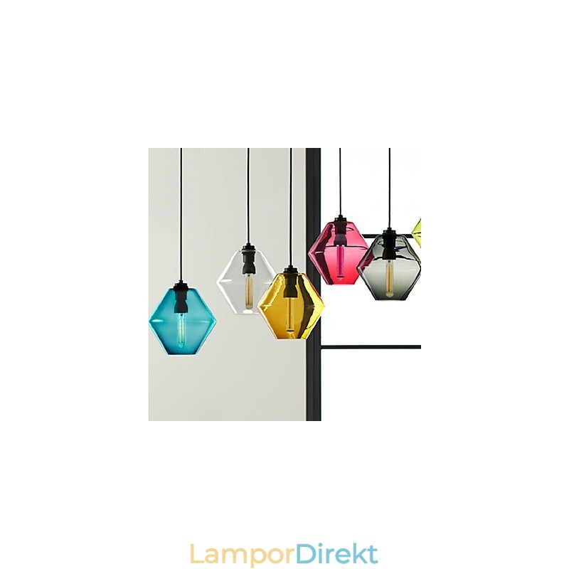 Candy Color Single Head Art Glas Ljuskrona Pendellampa Med Glasskärm (Grå Gul Grön Röd Rosa Blå Vit)
