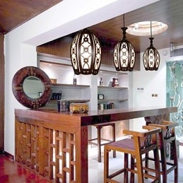 Samtida Och Kontrakterad Creative Wood Dining Pendent Lamp Lamp Light