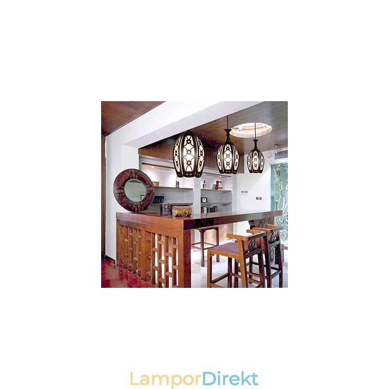 Samtida Och Kontrakterad Creative Wood Dining Pendent Lamp Lamp Light