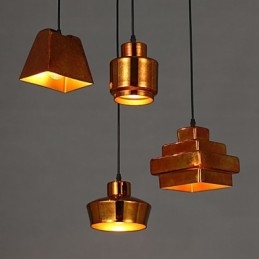 American Country Retro Glaskrona Rostig Sittande Droplight