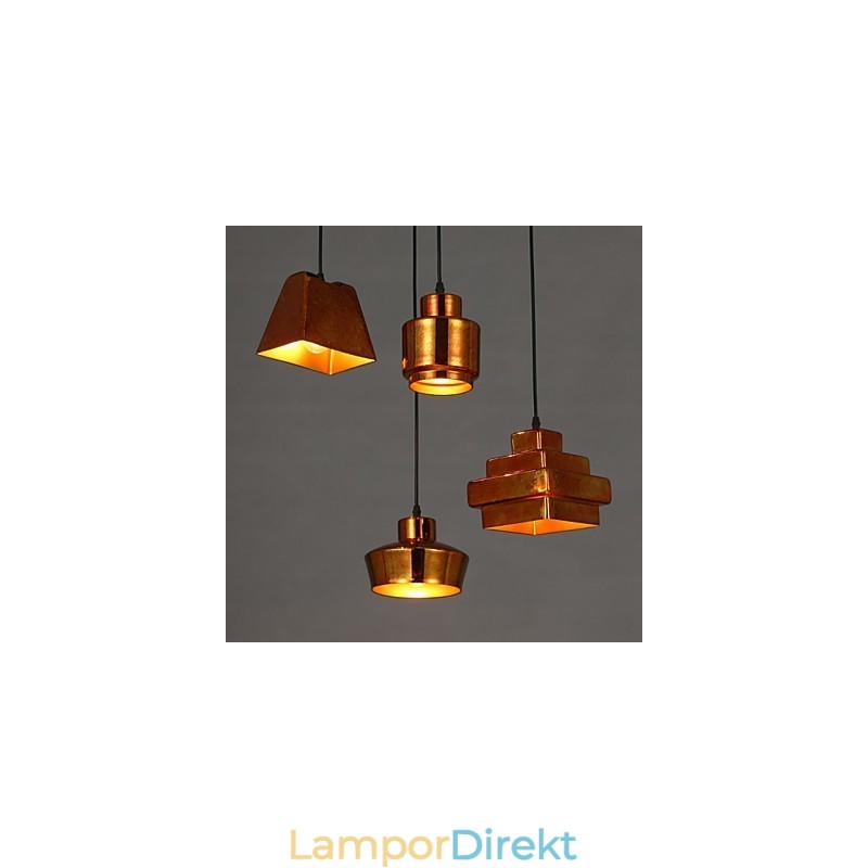 American Country Retro Glaskrona Rostig Sittande Droplight