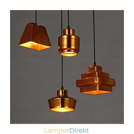 American Country Retro Glaskrona Rostig Sittande Droplight