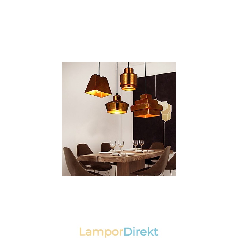 American Country Retro Glaskrona Rostig Sittande Droplight