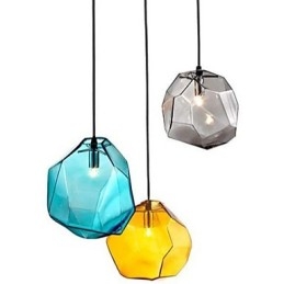 Creative Ice Crystal Glass Diamond Pendel Chromatic Droplight Lamp Light
