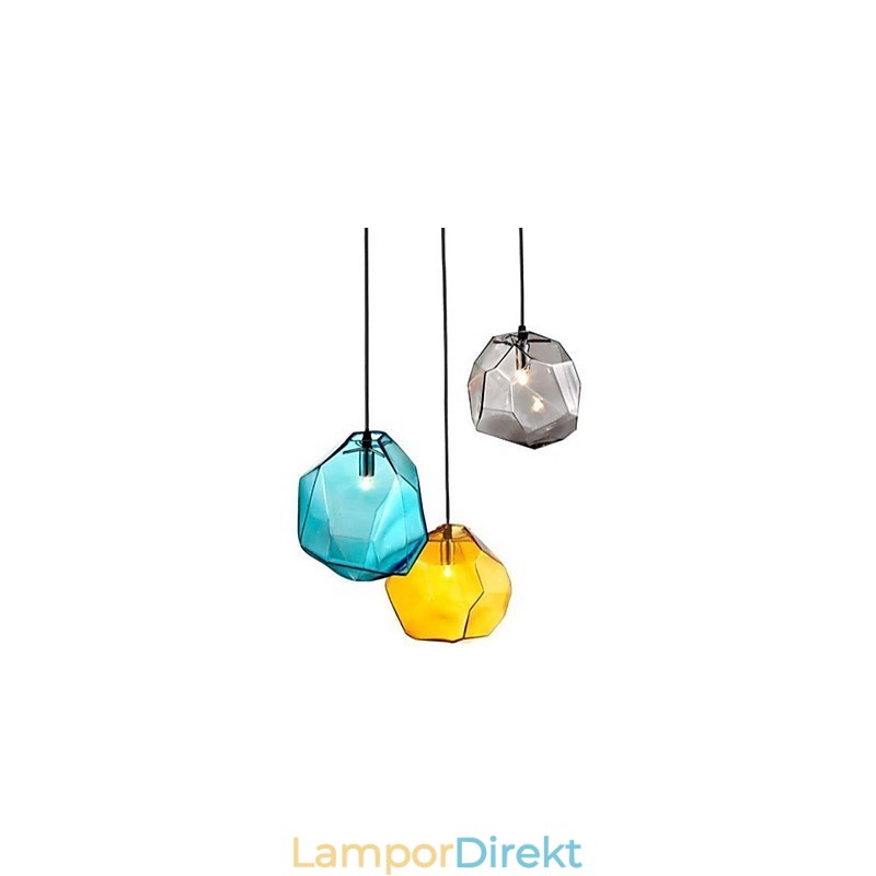 Creative Ice Crystal Glass Diamond Pendel Chromatic Droplight Lamp Light