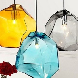 Creative Ice Crystal Glass Diamond Pendel Chromatic Droplight Lamp Light