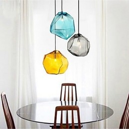Creative Ice Crystal Glass Diamond Pendel Chromatic Droplight Lamp Light