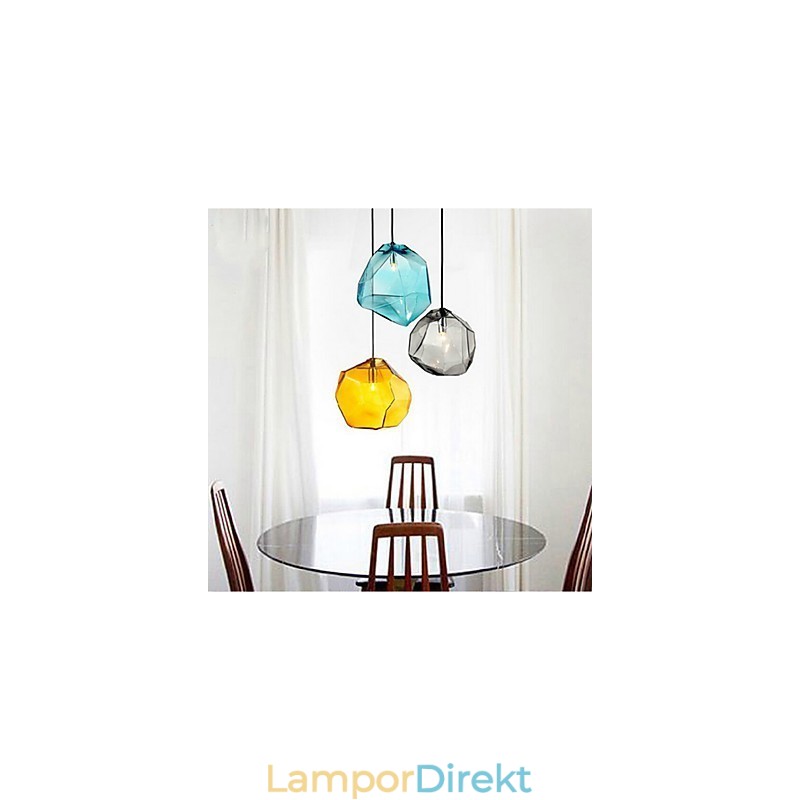 Creative Ice Crystal Glass Diamond Pendel Chromatic Droplight Lamp Light