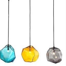 Creative Ice Crystal Glass Diamond Pendel Chromatic Droplight Lamp Light