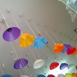 Single Head Acryl Line Transparent Chimney Droplight Supermarket Lampa