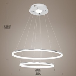 Modern Design Taklampa 4 Högkvalitativ Akryl Dubbelring Passform