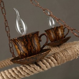 Vintage Lantmålning Metall Taklampa Garage