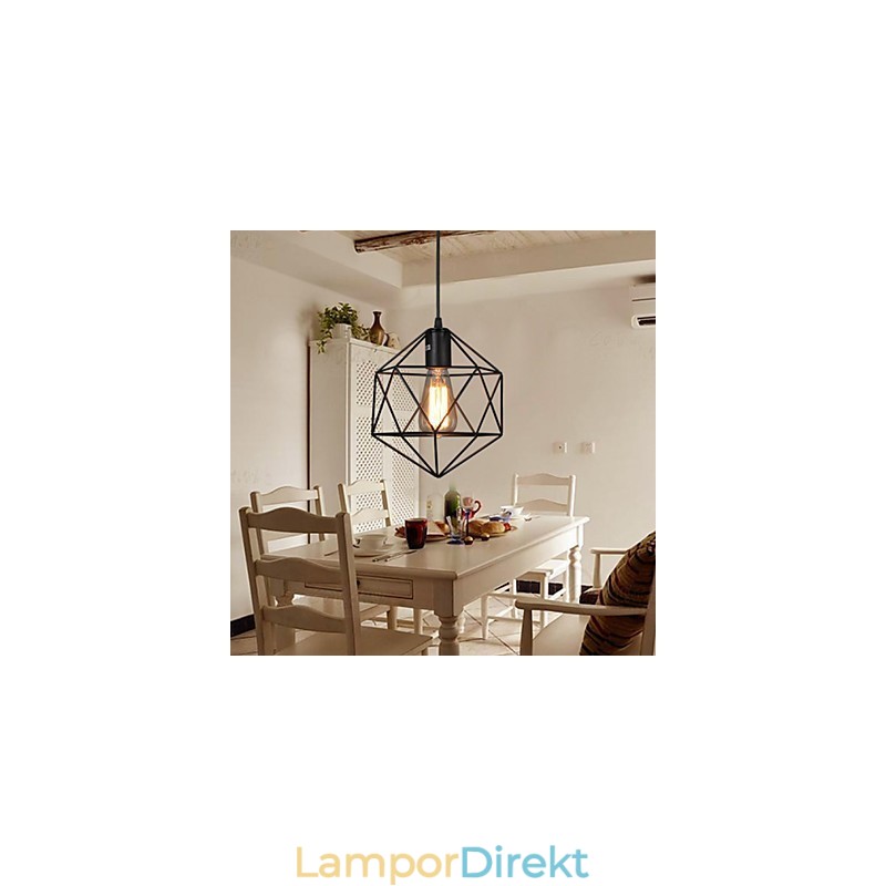 Geometrisk Linje Diamond Smidesjärn Ljuskrona Pendel Light Modern Contemporary
