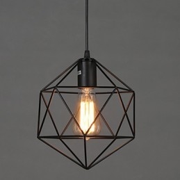 Geometrisk Linje Diamond Smidesjärn Ljuskrona Pendel Light Modern Contemporary