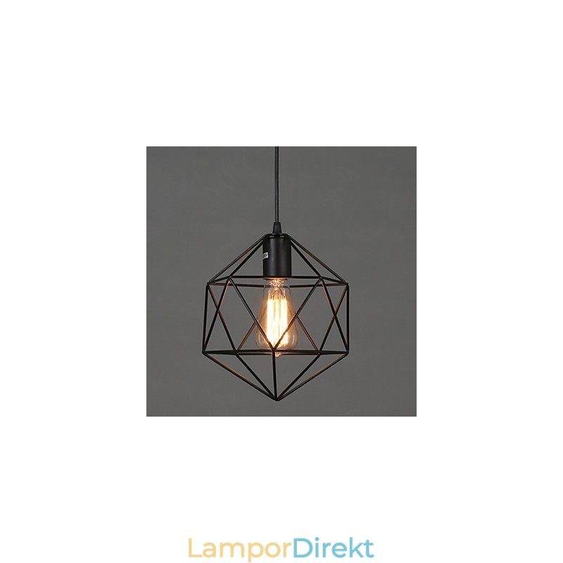 Geometrisk Linje Diamond Smidesjärn Ljuskrona Pendel Light Modern Contemporary