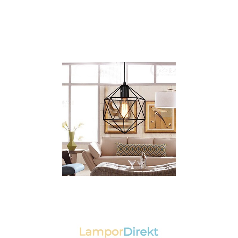 Geometrisk Linje Diamond Smidesjärn Ljuskrona Pendel Light Modern Contemporary