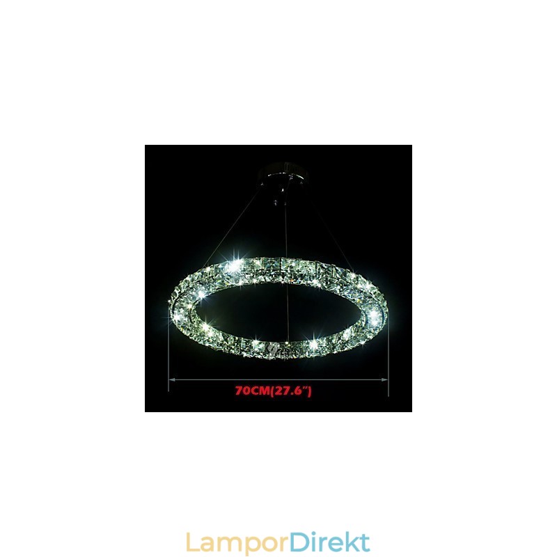 Kristall Pendelbelysning Modern Enkel D70Cm Tre Sidor K9 Kristall Taklampor Inomhus Lamparmaturer