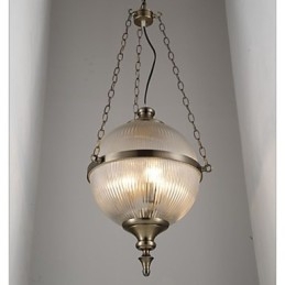 Järn Brons Ljuskrona Lampa Glas
