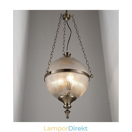 Järn Brons Ljuskrona Lampa Glas Järn Brons Ljuskrona Lampa Glas