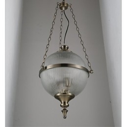 Järn Brons Ljuskrona Lampa Glas