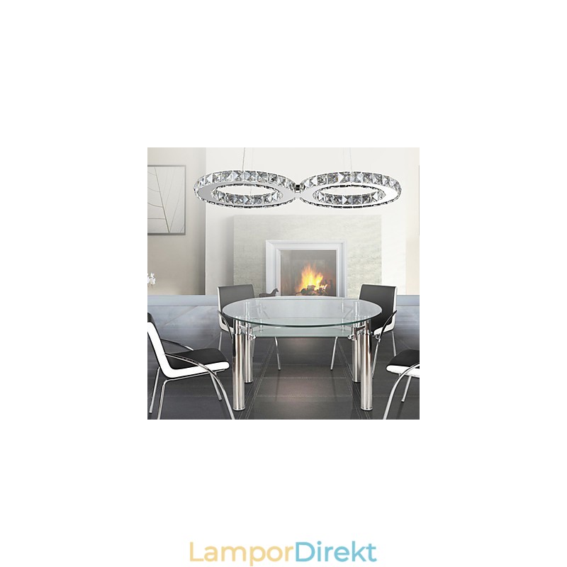 Modern Och Modern Kristallkrom Metall Taklampa