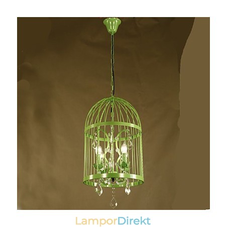 Vintage Iron Cage Trapplampa Ljuskrona Crystal